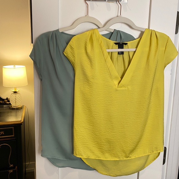 2 summer silky short sleeve dress shirts. - Picture 1 of 6